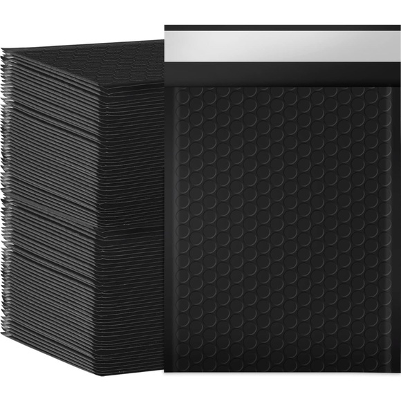 Black Bubble Mailers (50 pc) 6x9 Padded Waterproof Kraft Envelope Shipping - Picture 1 of 8